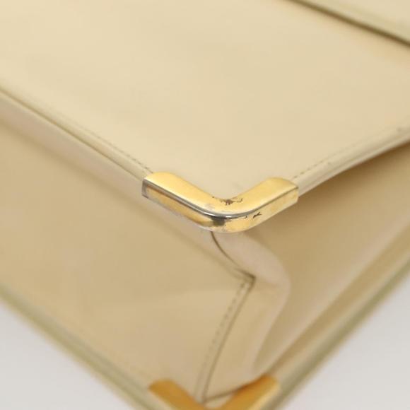 Christian Dior Shoulder Bag Leather Beige Gold Auth ti3120